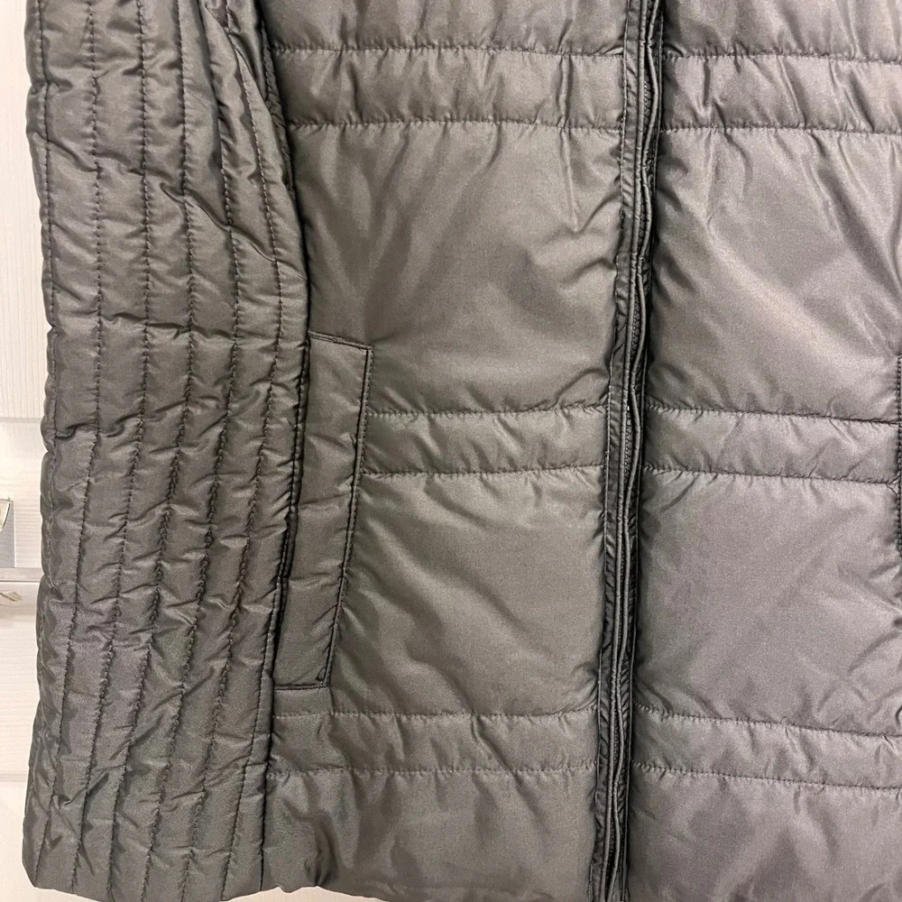 New York & Company Womens Puffer Vest Gray Quilted Zip Up Sleeveless Jacket L